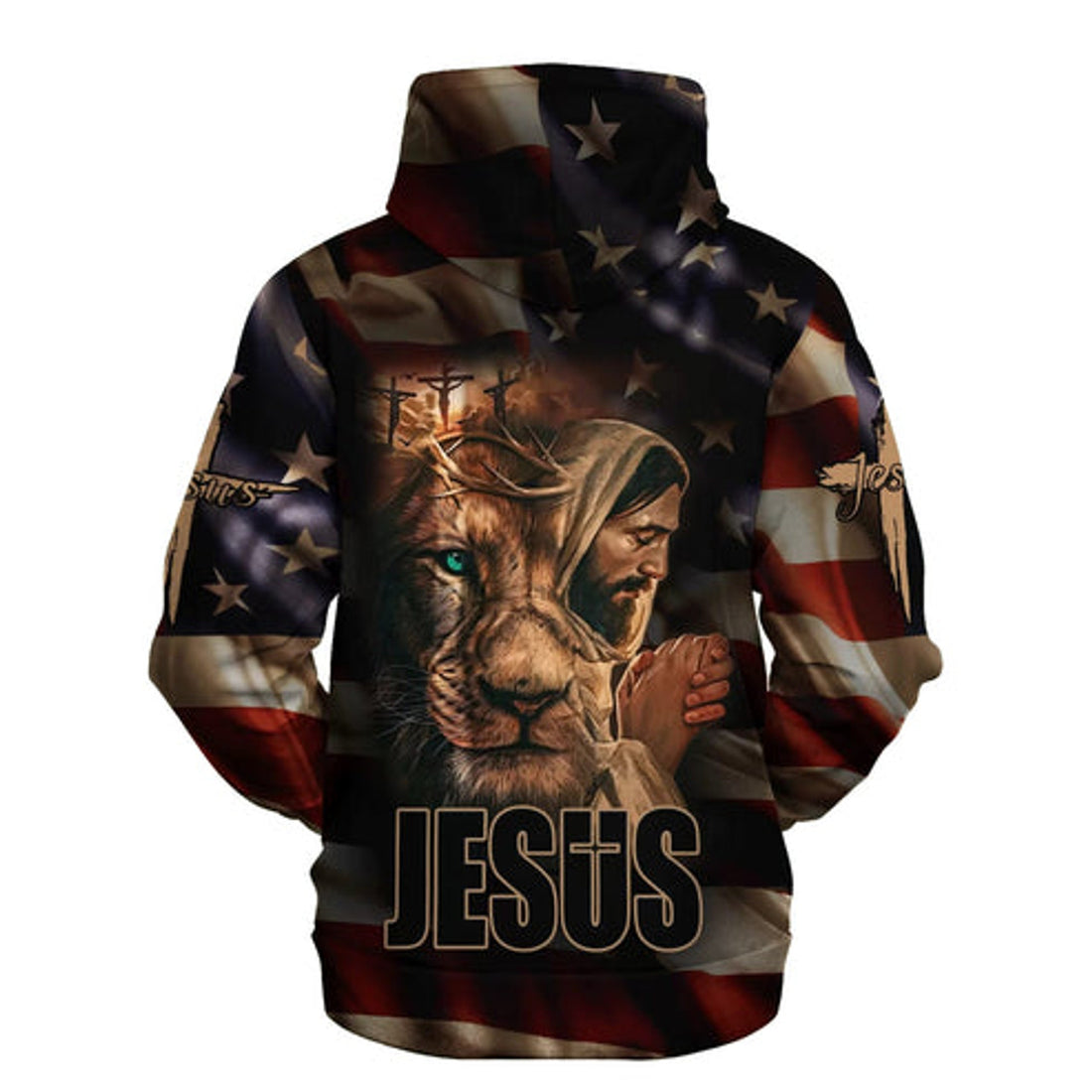 FUNSTUFFPRINT 3D Jesus and Lion 1 3D Hoodie and Zip Hoodie