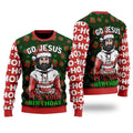 FUNSTUFFPRINT Jesus’s Birthday Go Jesus Ugly Christmas Sweater For Men & Women – Gifts For Christians Ugly  Sweater