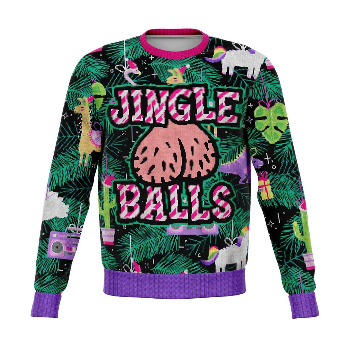 FUNSTUFFPRINT Jingle Ball Christmas Ugly Sweater, Christmas Sweater, Ugly Sweater, Funny Xmas Sweaters Ugly Sweater