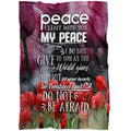 FUNSTUFFPRINT John 1427 Peace I Leave With You; My Peace I Give You Fleece Blanket - Christian Blanket - Bible Verse Blanket