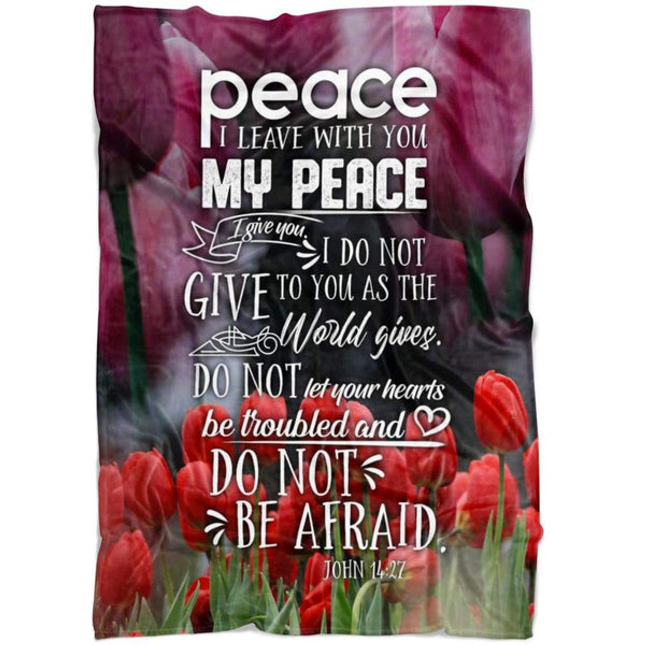 FUNSTUFFPRINT John 1427 Peace I Leave With You; My Peace I Give You Fleece Blanket - Christian Blanket - Bible Verse Blanket