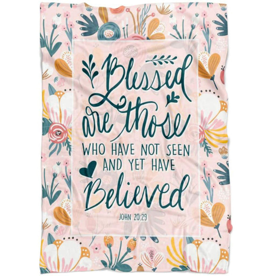 FUNSTUFFPRINT John 2029 Blessed Are Those Who Have Not Seen And Yet Have Believed Fleece Blanket - Christian Blanket - Bible Verse Blanket