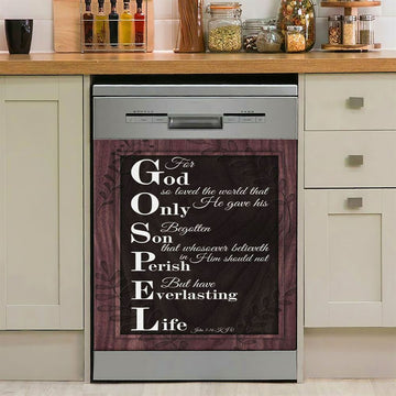 John 316 Kjv For God So Loved The World Scripture Dishwasher Cover, Bible Verse Dishwasher Wrap, Scripture Kitchen Decoration