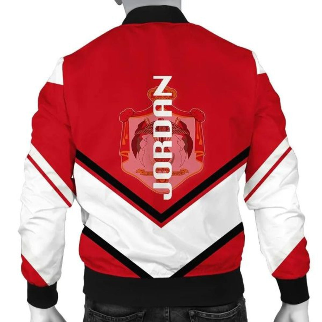FUNSTUFFPRINTI Jordan Coat Of Arms Men Bomber Jacket Lucian Style Bomber Jacket