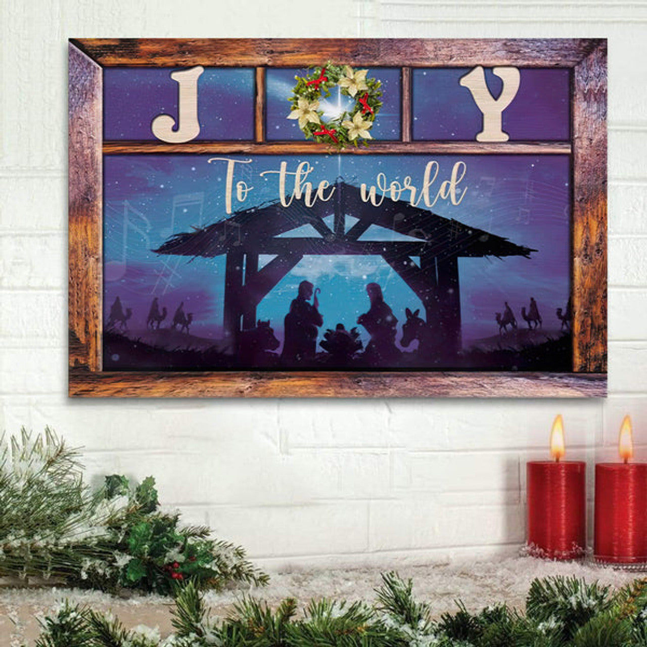 Joy To The World Jesus Born Christmas Wall Art Canvas Gifts - Art On Wall - Christian Wall Art