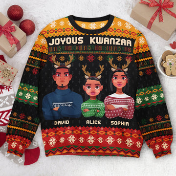 FUNSTUFFPRINT Custom Joyous Kwanzaa Ugly Sweater