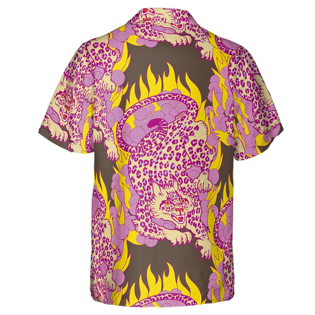 Hawaiian Camp Collar Short Sleeve Button-Down Shirt Jungle Warrior, Abstract 3D Hawaiian Shirts