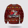 FUNSTUFFPRINT Jurassic Park Santa Claus Riding Dinosaur Ugly Sweater - Christmas Gifts For Frends Ugly Sweater