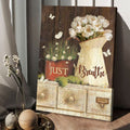Just Breathe, Buttefly Flower, Poster Decor, Wall Poster Poster and Canvas