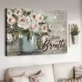Just Breathe, Butterfly Flower, Wall Poster Poster and Canvas