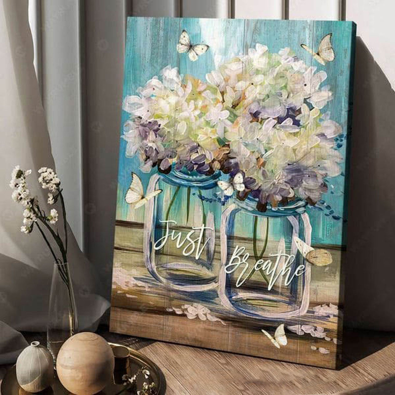 Just Breathe, Flower Lover, Wall Art Decor Poster and Canvas