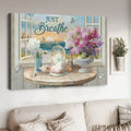 Just Breathe, Poster Decor, Window Poser, Buttefly Flower Poster and Canvas
