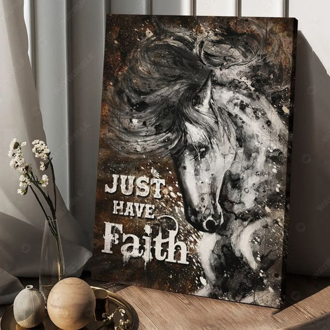 Just Have Faith, Horse Poster, Poster Decor Poster and Canvas