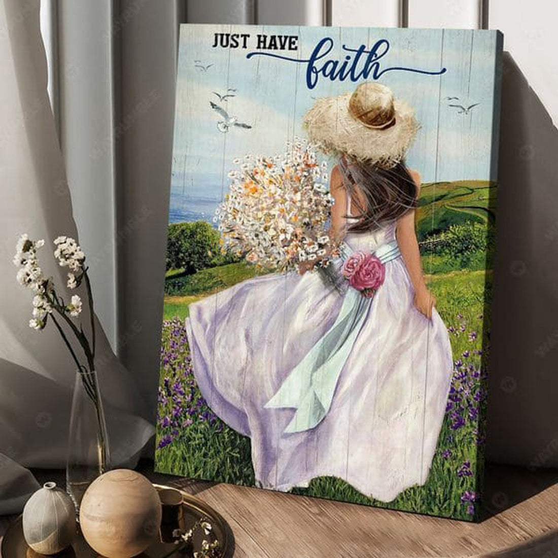 Just Have Faith, Poster Decor, Lavender Field Poster and Canvas