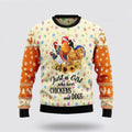FUNSTUFFPRINT Just A Girl Who Loves Chickens And Dogs Ugly Christmas Sweater For Men And Women, Gift For Christmas, Best Winter Christmas Outfit Ugly Sweater