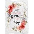 FUNSTUFFPRINT Just Enough Grace For Today Fleece Blanket - Christian Blanket - Bible Verse Blanket