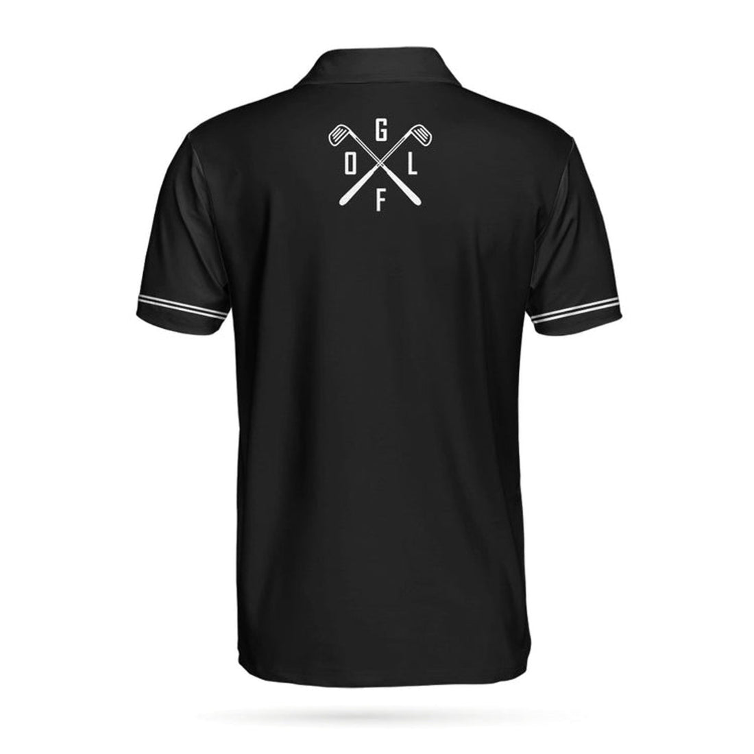 Just Golf It Skull Short Sleeve Golf Polo Shirt, Black And White Golf Shirt For Men
