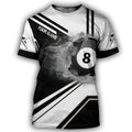 FUNSTUFFPRINT Personalized 3D Billiard Shirt Black And White Pattern, Billiard Hoodies Men Women, Billiard Clothing 3D T-shirt