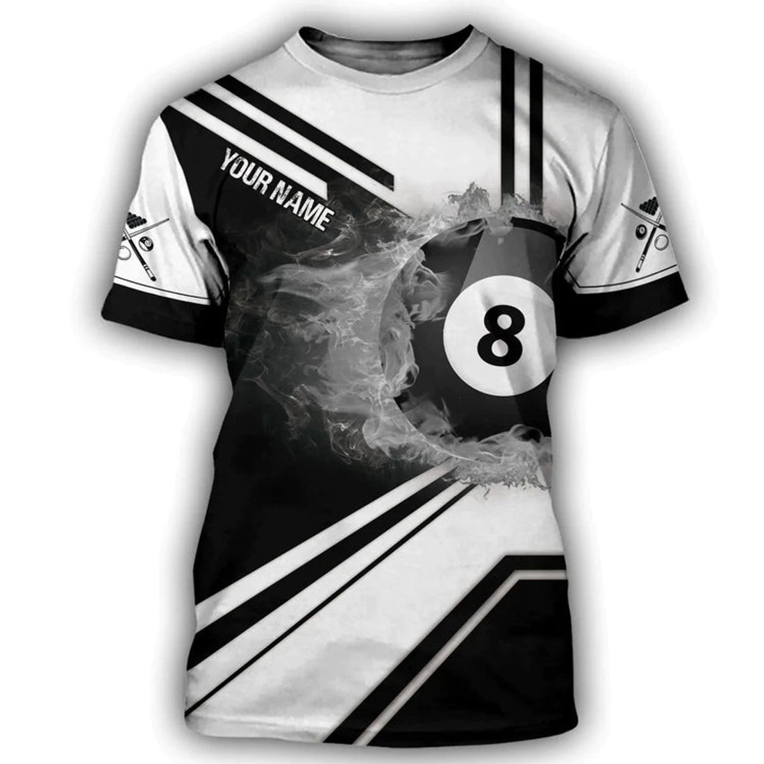 Custom Personalized 3D Billiard Shirt Black And White Pattern, Billiard Hoodies Men Women, Billiard Clothing