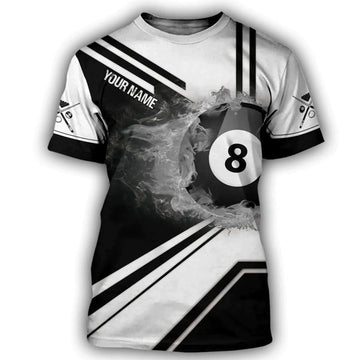 Custom Personalized 3D Billiard Shirt Black And White Pattern, Billiard Hoodies Men Women, Billiard Clothing