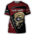 Custom Name 3D Skull Billiard Shirt Men, Billiard Hoodie Skull Pattern, Billiard Club Shirts