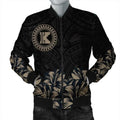 FUNSTUFFPRINTI Kahoolawe Map Hibiscus Polynesian Bomber Jacket - Lithe Style - AH - JA Bomber Jacket