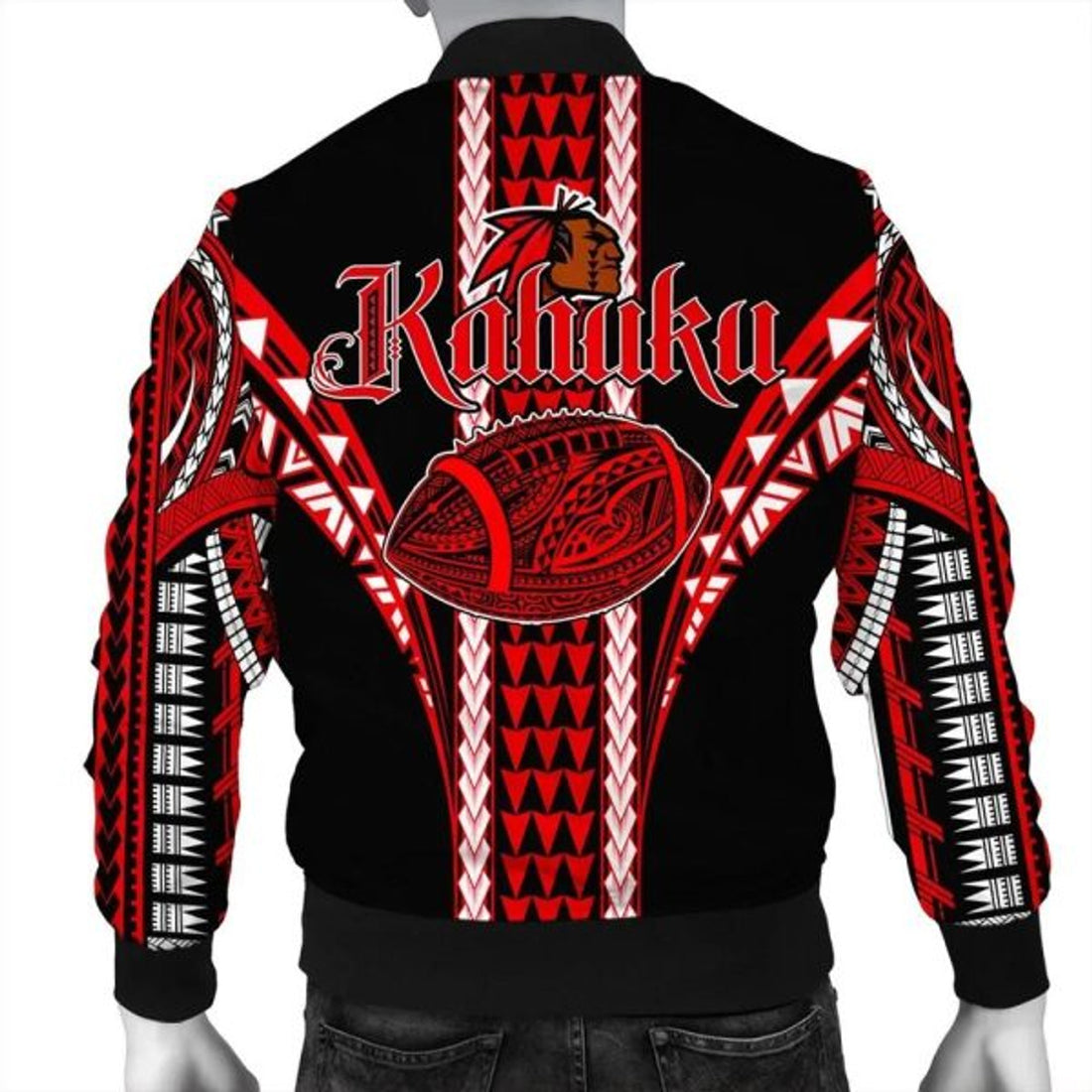 FUNSTUFFPRINTI Kahuku High Football Bomber Jacket AH - Bomber Jacket