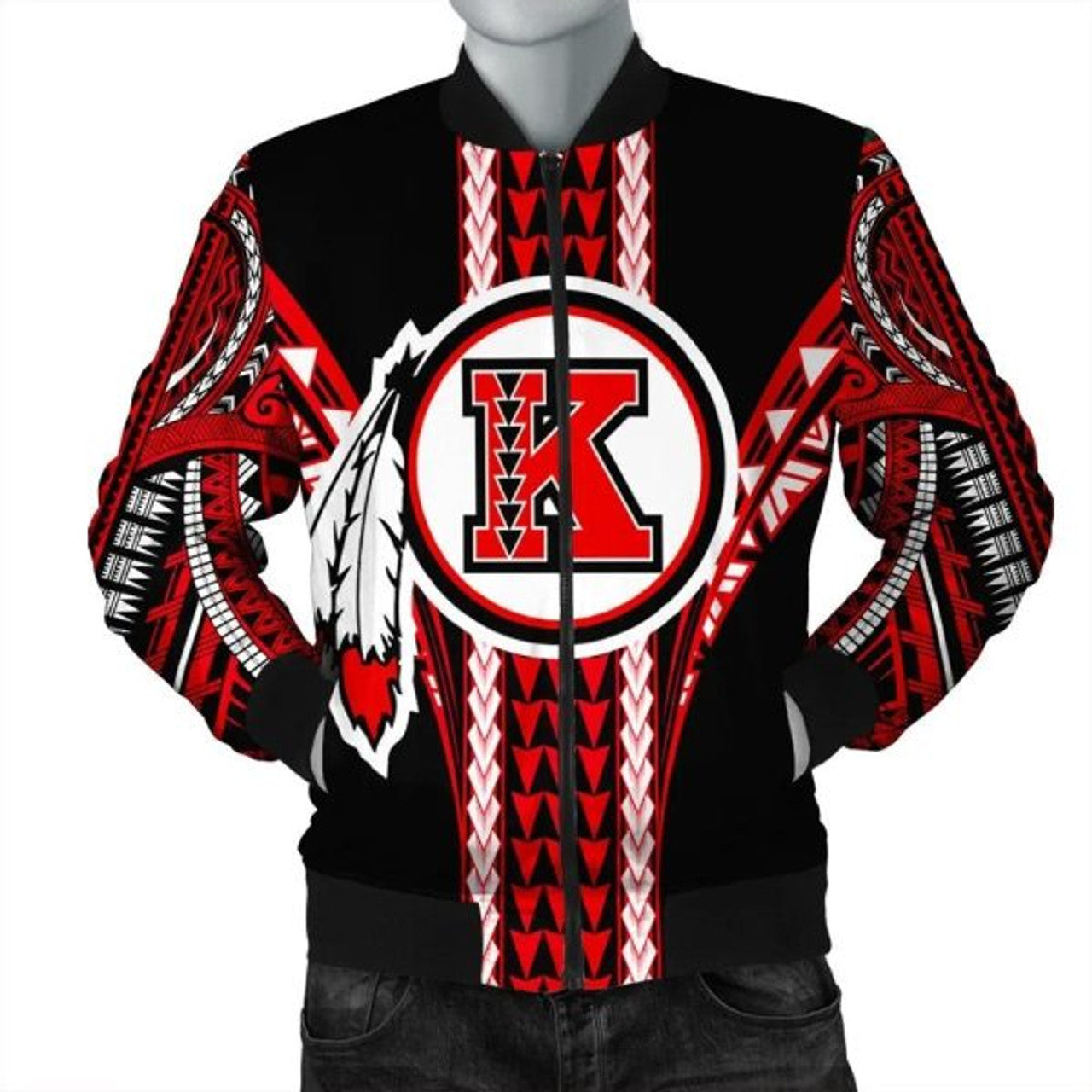 FUNSTUFFPRINTI Kahuku High Football Bomber Jacket AH - Bomber Jacket