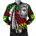 FUNSTUFFPRINTI Kanaka Maoli Bomber Jacket Kakau Pattern Pohic Style Bomber Jacket