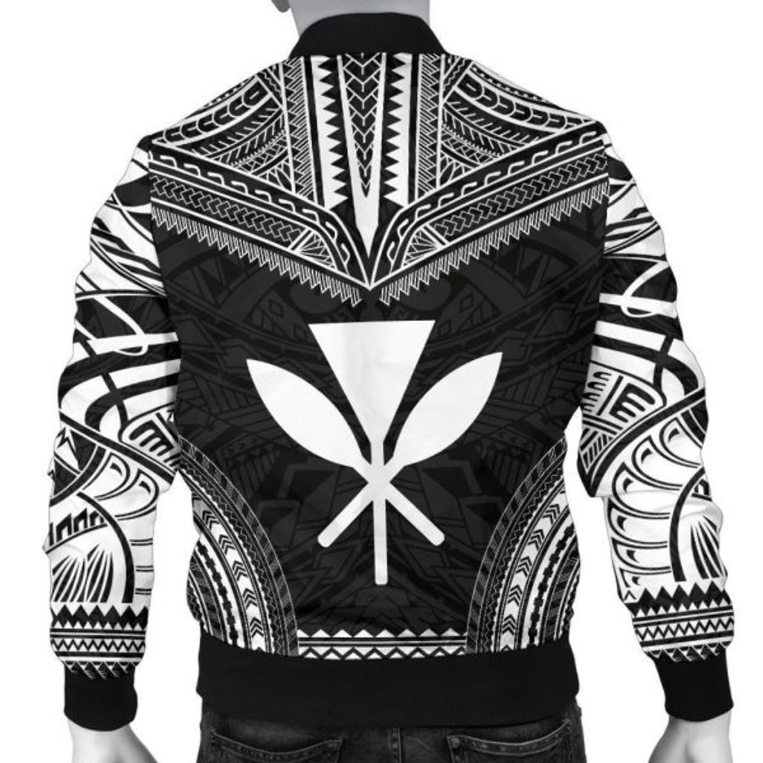 FUNSTUFFPRINTI Kanaka Maoli Polynesian Chief Men's Bomber Jacket - Black Version - Bomber Jacket
