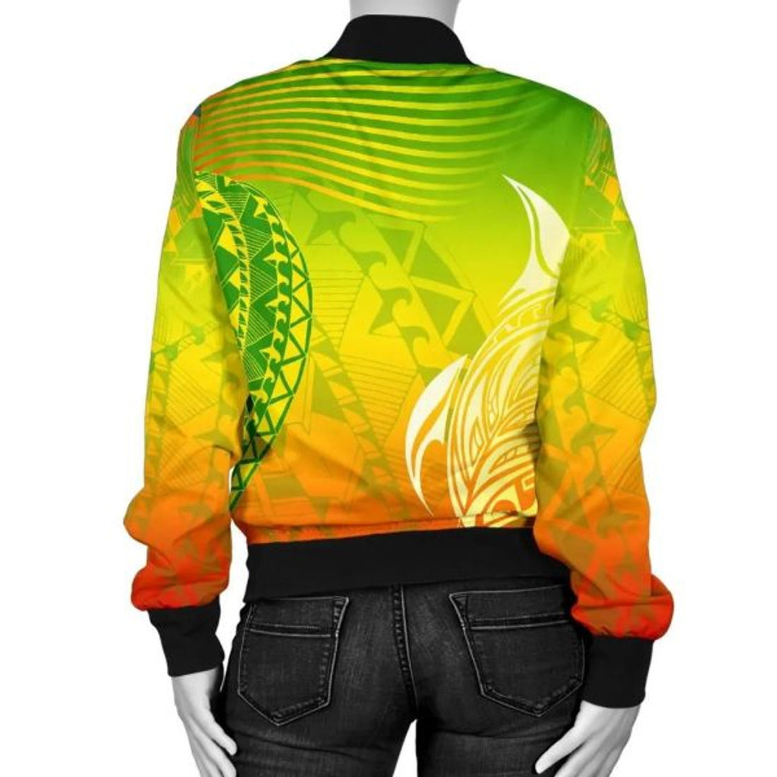 FUNSTUFFPRINTI Kanaka Maoli Polynesian Women's Bomber Jacket - Turtle Style - AH Bomber Jacket