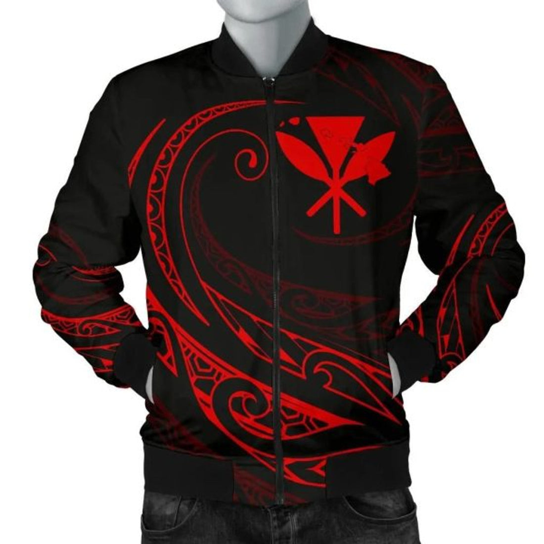 FUNSTUFFPRINT Kanaka Polynesian MenâˆšÂ¢â€šÃ‡Â¨â€šÃ‘Â¢s Bomber Jacket