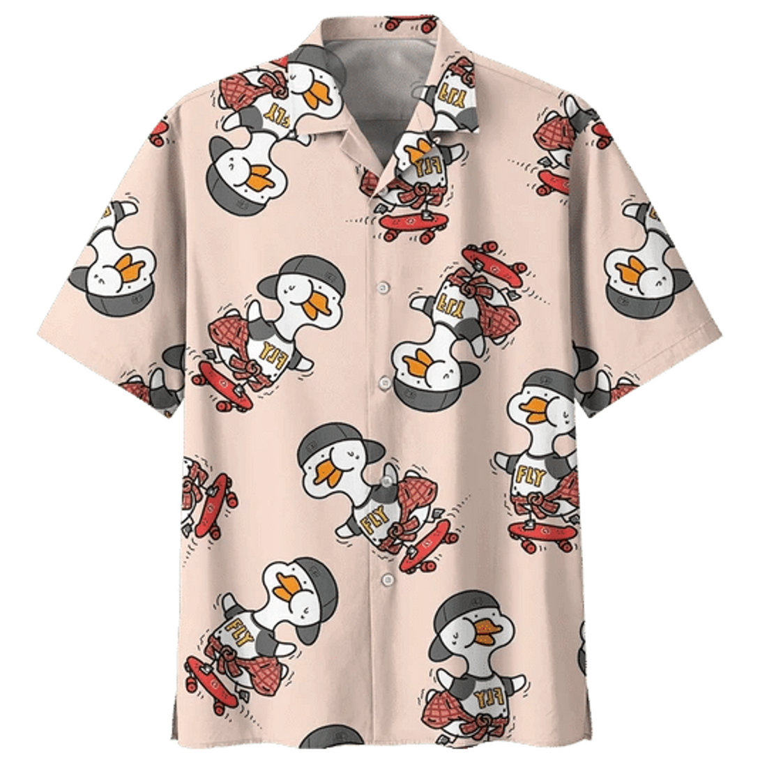 Kawaii Duck Background Design Hawaiian Shirt