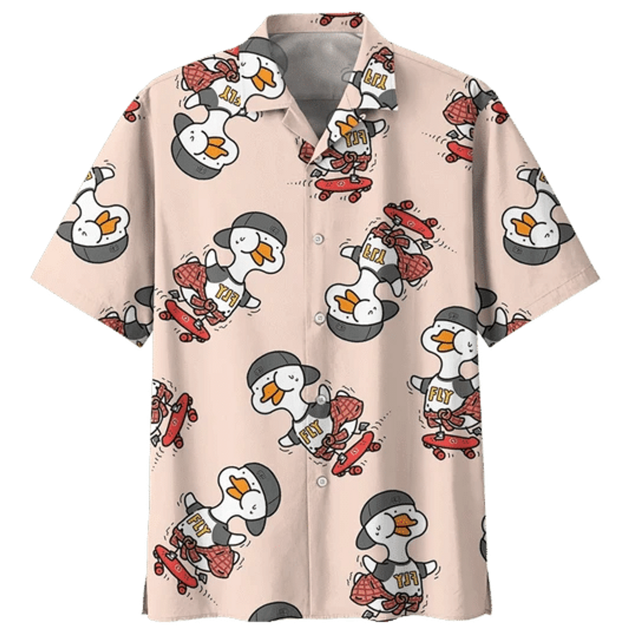 Kawaii Duck Background Design Hawaiian Shirt