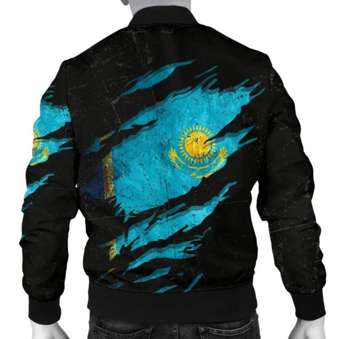 FUNSTUFFPRINTI Kazakhstan In Me Men's Bomber Jacket - Special Grunge Style Bomber Jacket