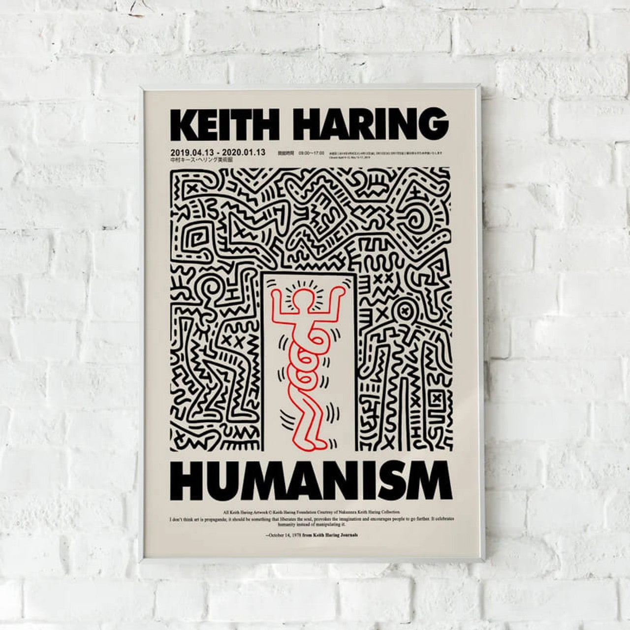 Keith Haring Humanism, Poster Decor, Wall Poster Poster and Canvas