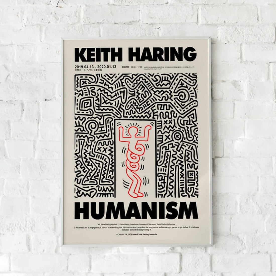 Keith Haring Humanism, Poster Decor, Wall Poster Poster and Canvas