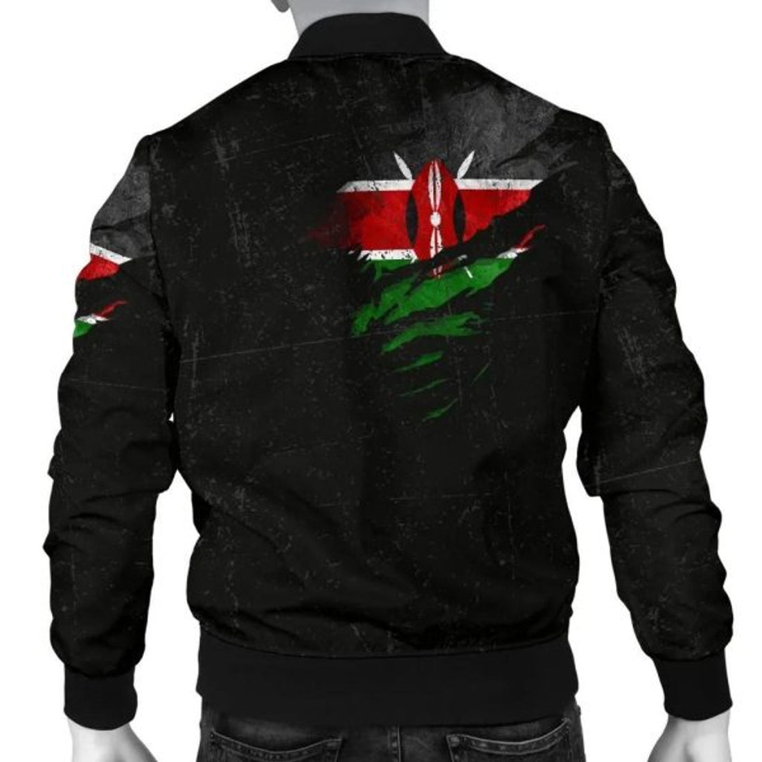 FUNSTUFFPRINTI Kenya In Me Men's Bomber Jacket- Special Grunge Style Bomber Jacket