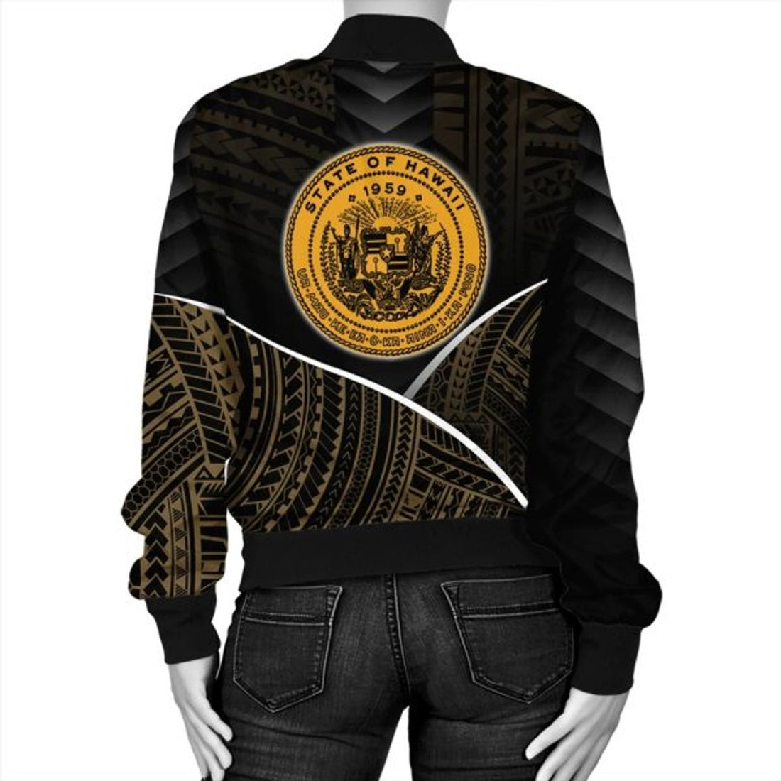 FUNSTUFFPRINTI King Coat Of Arms Polynesian Women's Bomber Jacket - Mana Style - AH - JH Bomber Jacket