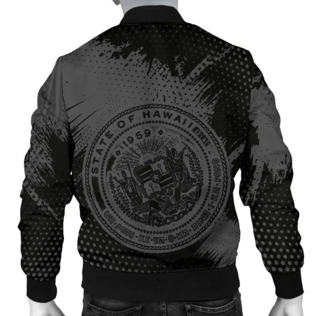FUNSTUFFPRINTI King Kamehameha Hawaii Men's Bomber Jacket - Gray - Vincent Style - AH Bomber Jacket