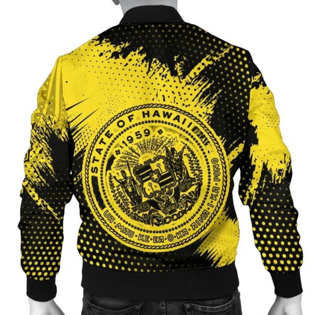FUNSTUFFPRINTI King Kamehameha Hawaii Men's Bomber Jacket - Yellow - Vincent Style - AH Bomber Jacket