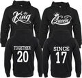 FUNSTUFFPRINT Personalized King Queen Couple 3D All Over Hoodie Together Since 3D Hoodie and Zip Hoodie
