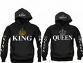 FUNSTUFFPRINT Matching Couple 3D All Over Hoodie King Queen Crown Gold & Silver 3D Hoodie and Zip Hoodie