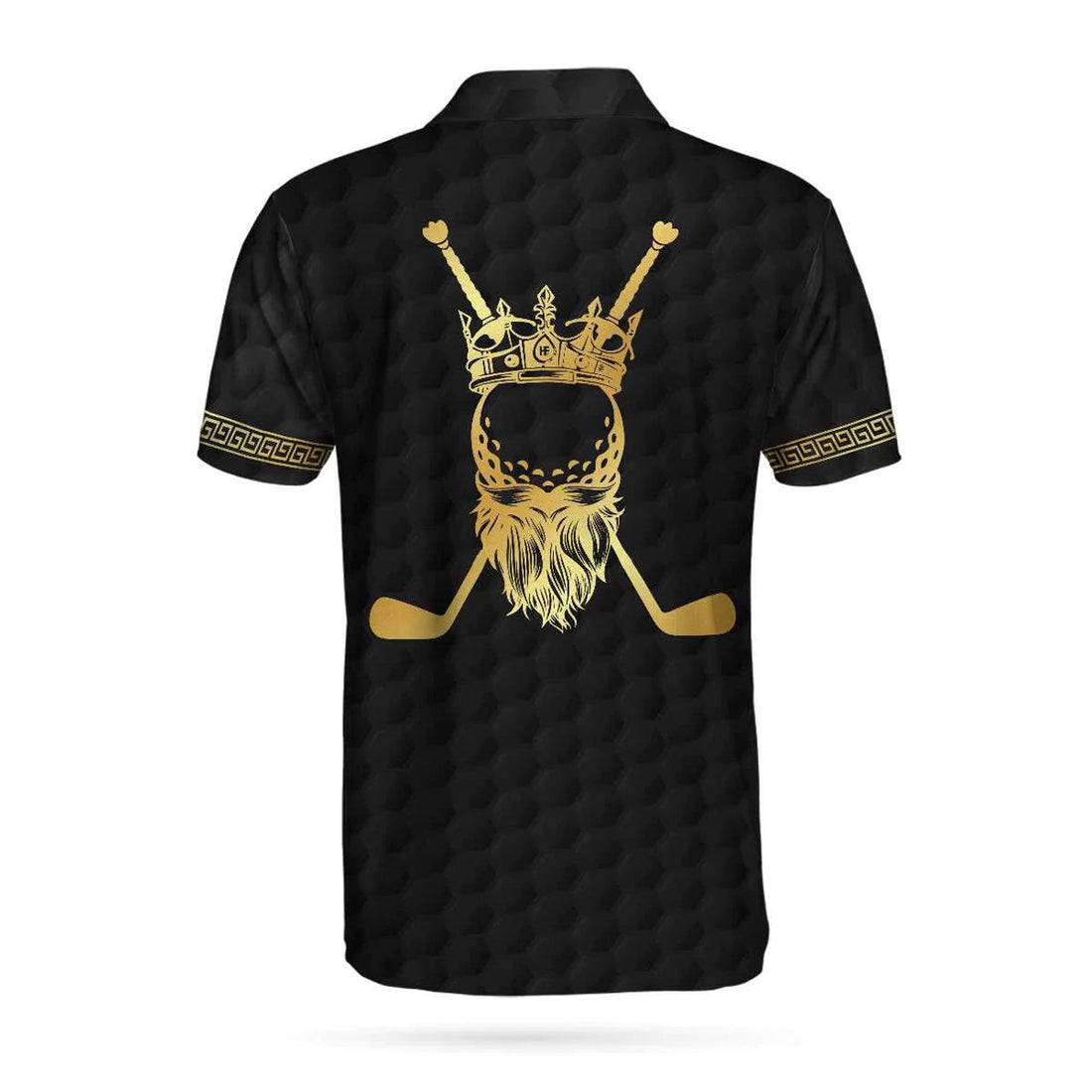 Custom Personalized Black Golf Ball Pattern Ball Clubs Men Polo Shirt, King Of Golf Custom Polo Shirt, Crown Royal Golf Polo Shirt For Men, Meaningful Golf Gift For Golfers
