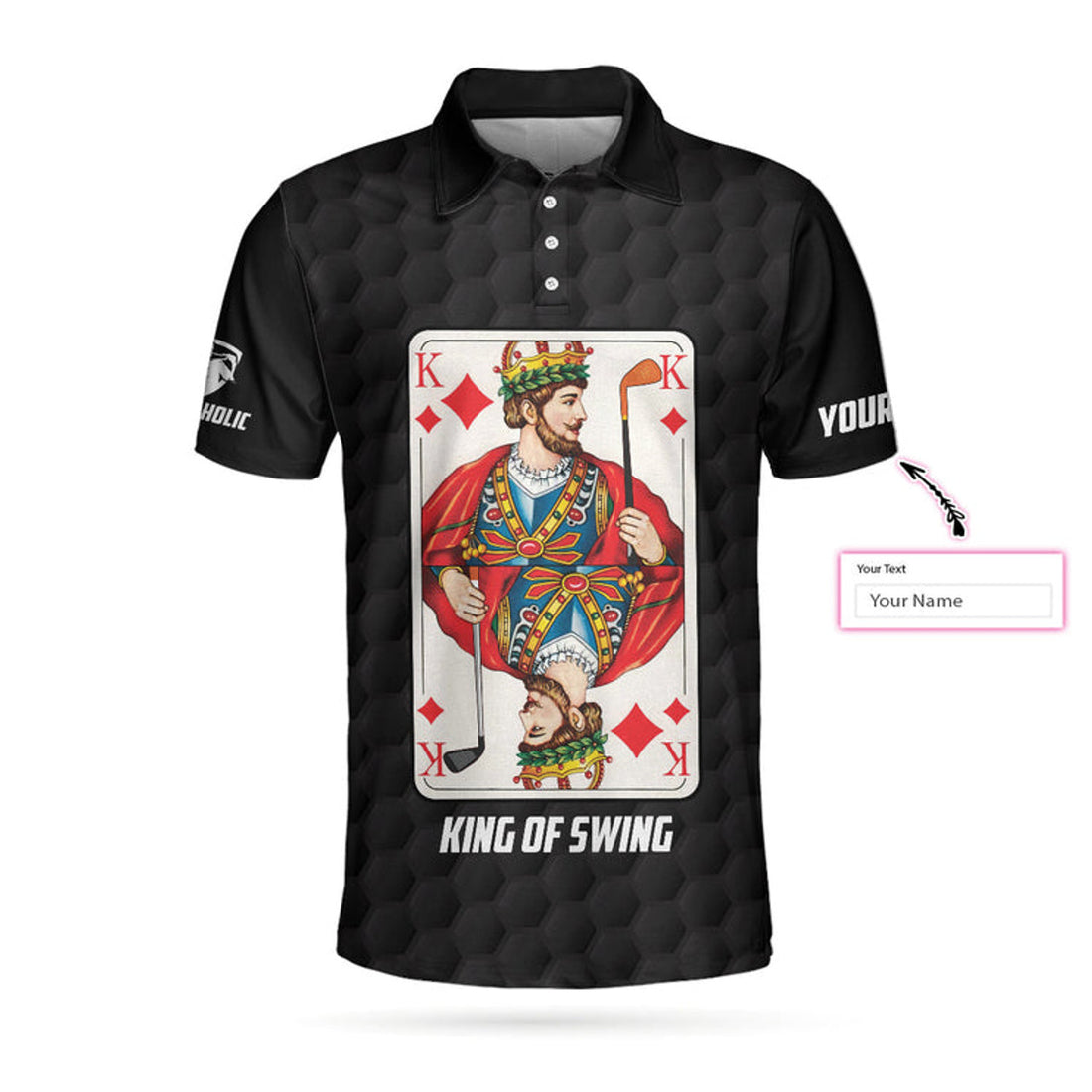 Custom King Of Swing Golf Custom Polo Shirt, Personalized Golfing King Card Polo Shirt, Best Golf Shirt For Men