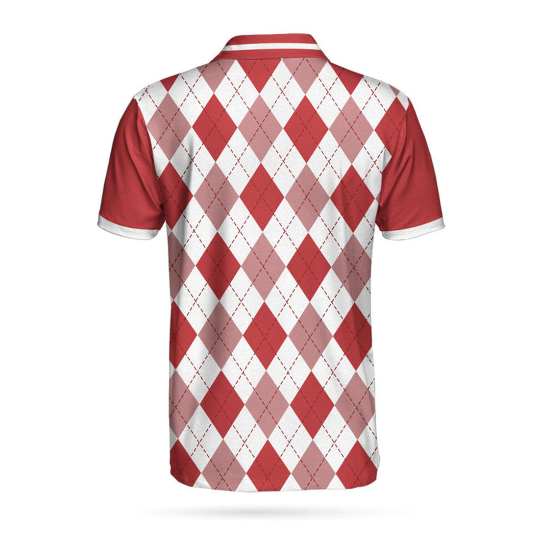 King Of The Golf Course Golf Polo Shirt, Red Argyle Pattern Skeleton Golfer Polo Shirt, Best Golf Shirt For Men