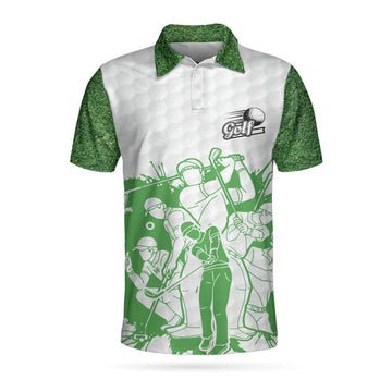 King Of The Green Golf Polo Shirt, White And Green Golf Shirt For Men, Cool Gift For Golfers