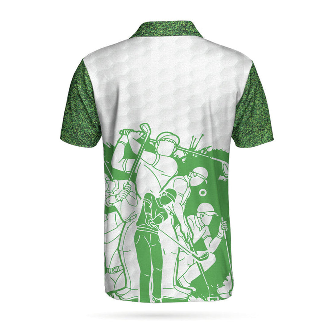 King Of The Green Golf Polo Shirt, White And Green Golf Shirt For Men, Cool Gift For Golfers