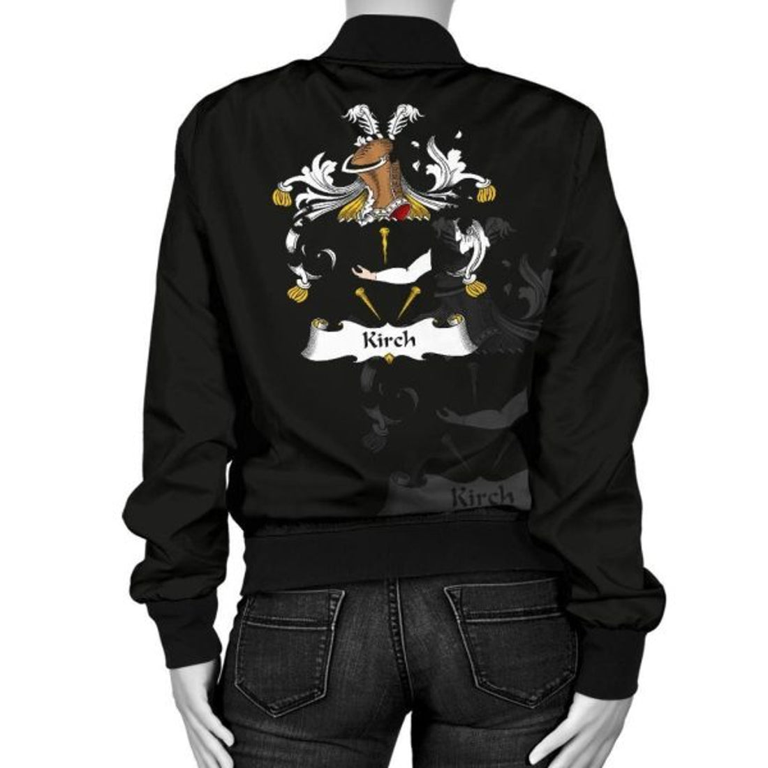 FUNSTUFFPRINTI Kirch Germany Men's Bomber Jacket - German Family Crest Bomber Jacket