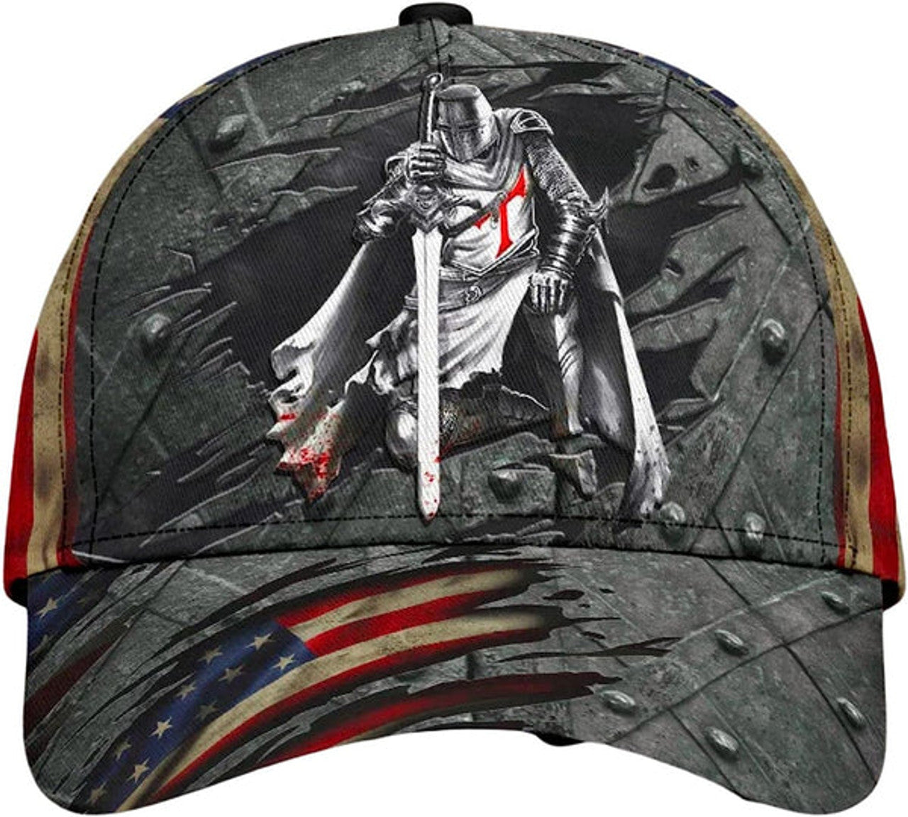 FUNSTUFFPRINT Knight Jesus All Over Print Baseball Cap - Christian Hats For Men Women